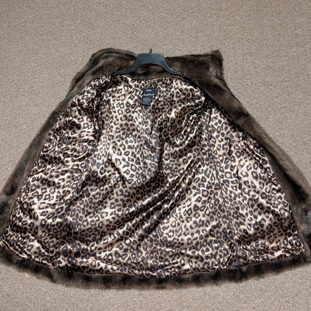 🖤Vintage 70's EUC Dennis by Dennis Basso Hooded Faux Fur Overcoat, Midlength XS - Picture 13 of 14